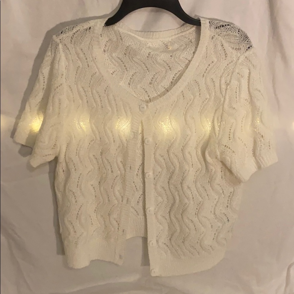 White cardigan see through M/L